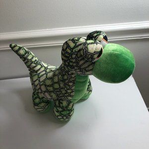 BJ Toy Company Green White Dinosaur Plush